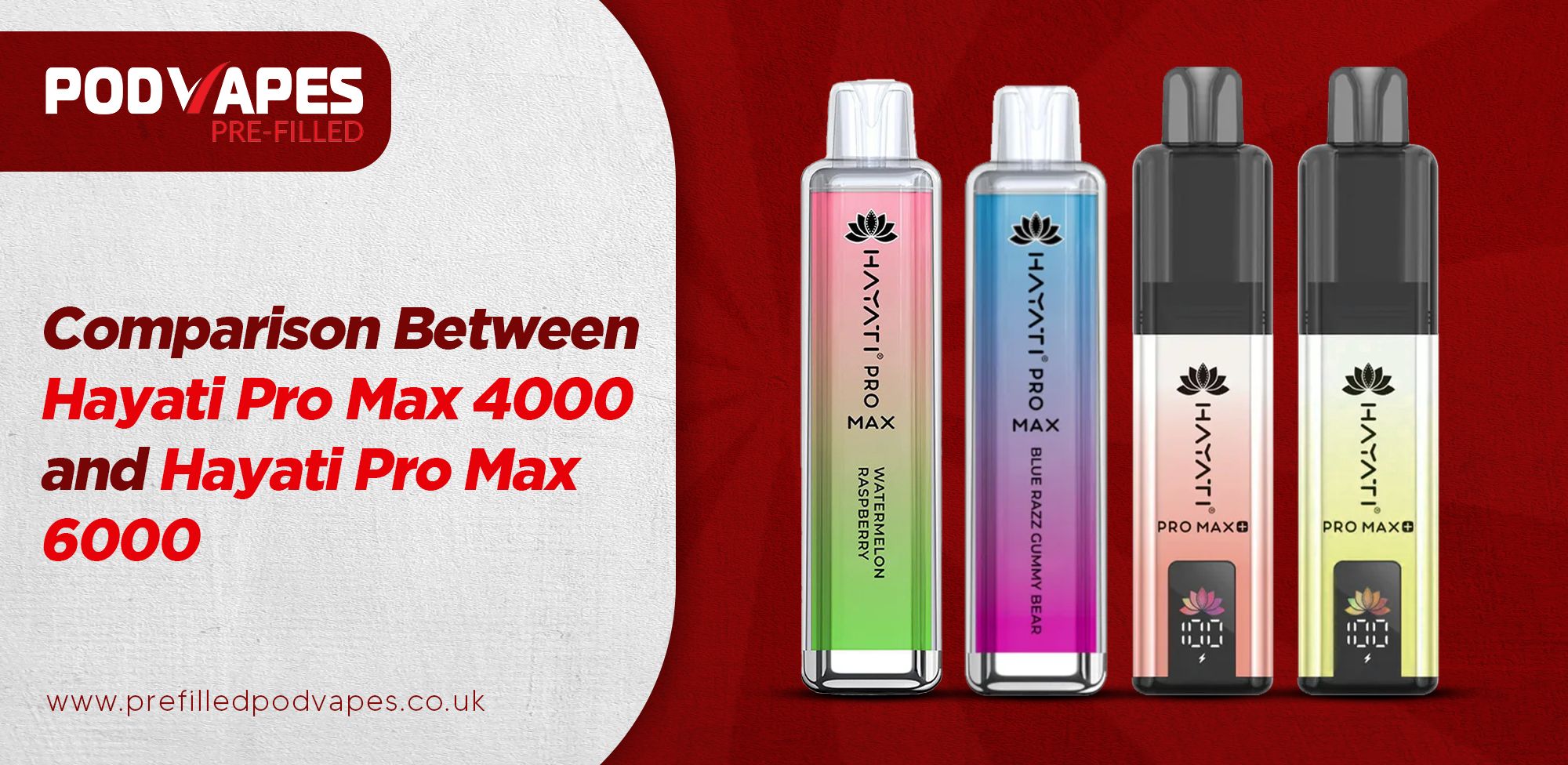 Comparison Between Hayati Pro Max 4000 and Hayati Pro Max 6000 – Prefilled  Pod Vapes